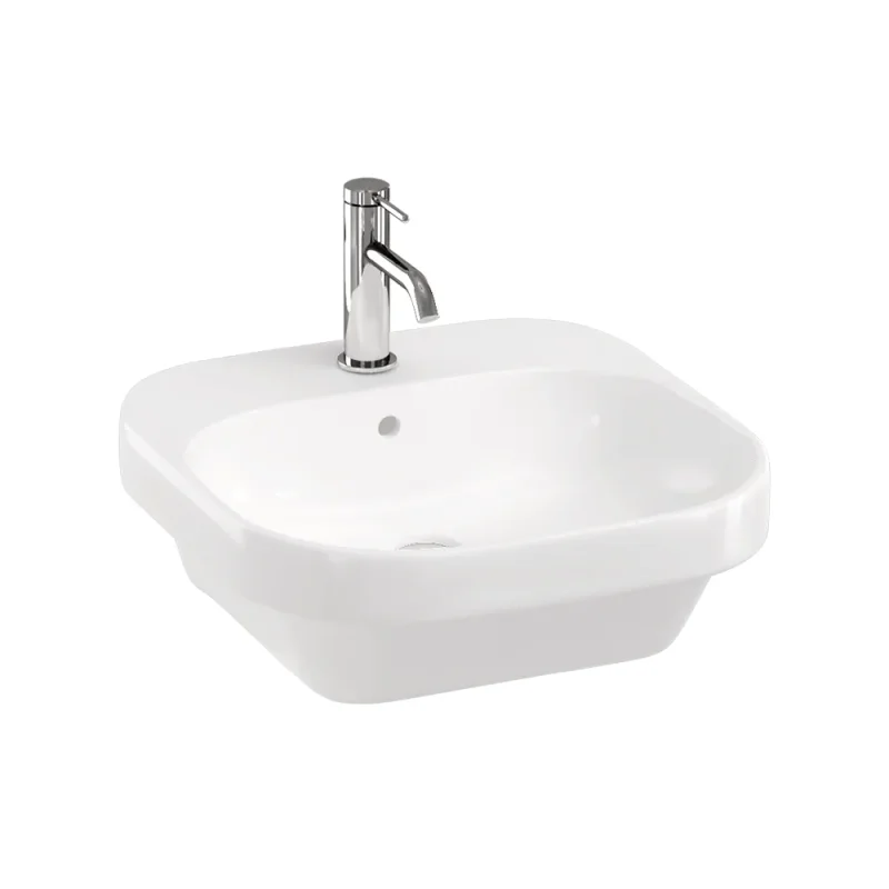 Britton Curve 2 Basin 450 X 450mm 1 Tap Hole Gloss White product image - Image 4
