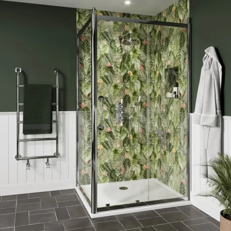 Burlington Classique Sliding Door 1400 Chrome detail view - Image 2