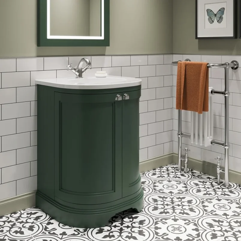 Burlington Curved Basin Unit 650 Doors Matt Green product image - Image 4