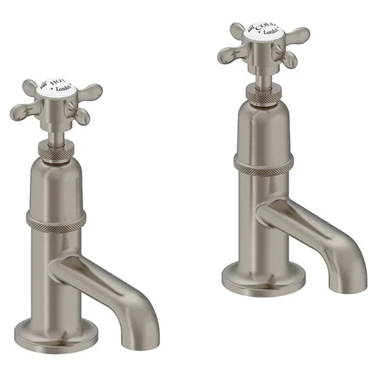 Burlington Guild Basin Pillar Tap (long Nose) Brushed Nickel detail view - Image 2