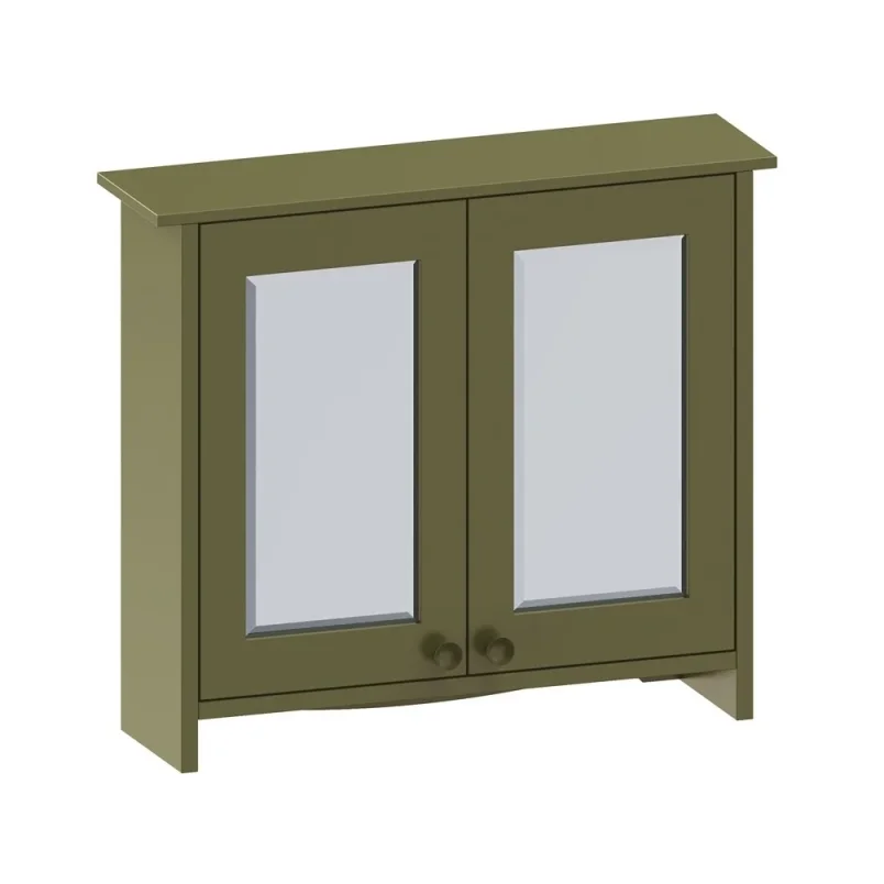 Burlington Guild Mirror Cabinet 650mm Carlyle Green detail view - Image 2