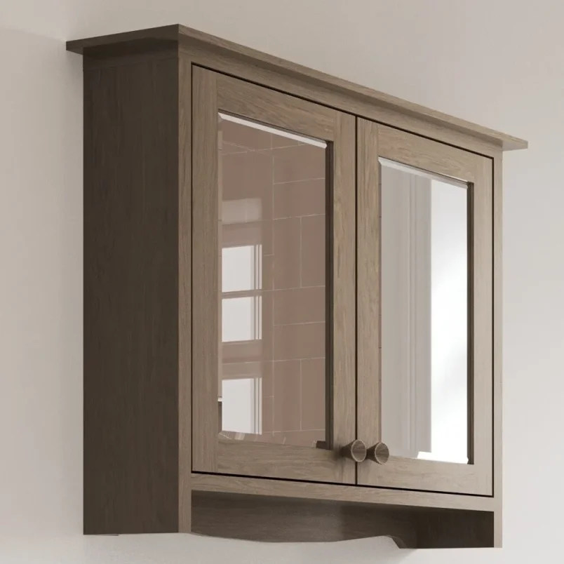 Burlington Guild Mirror Cabinet 650mm Dark Oak detail view - Image 2