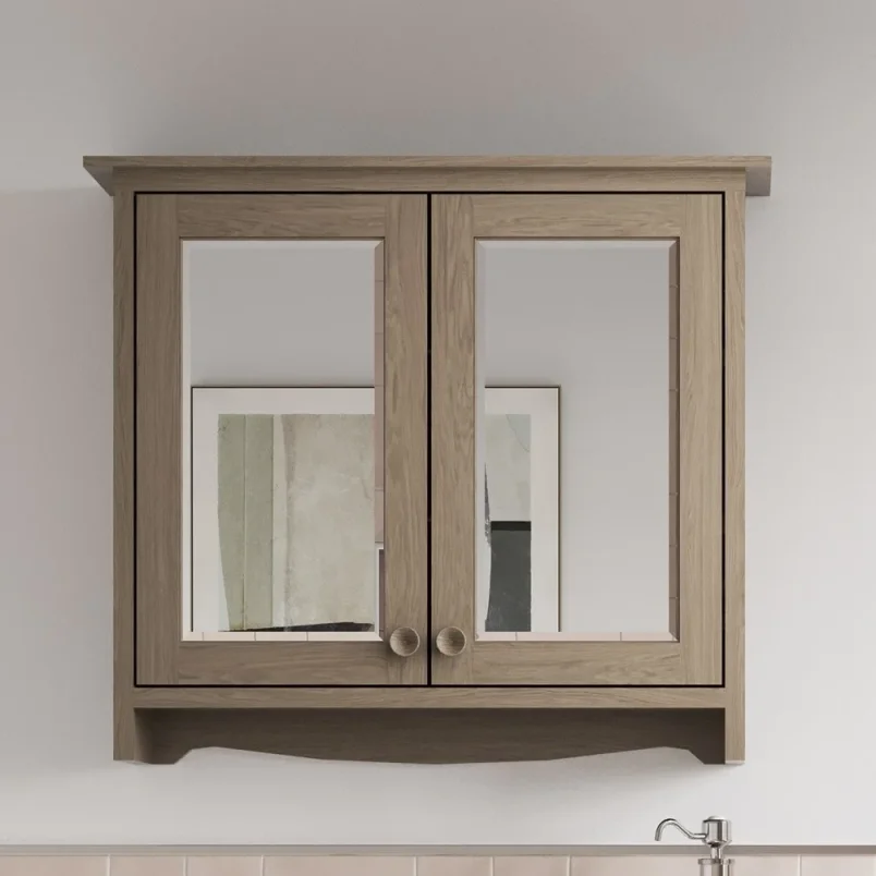 Burlington Guild Mirror Cabinet 650mm Dark Oak detail view - Image 3