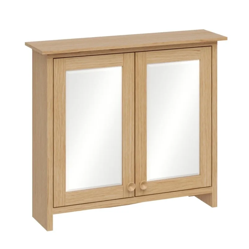 Burlington Guild Mirror Cabinet 650mm Light Oak detail view - Image 3