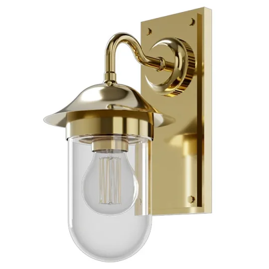 Burlington Guild Wall Light & Clear Glass Gold detail view - Image 2