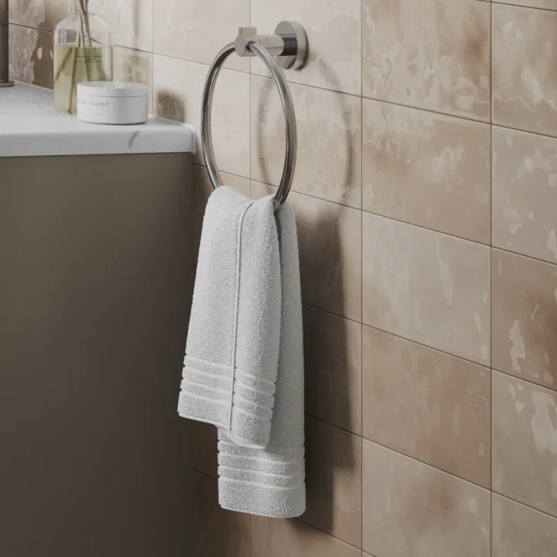 Britton Hoxton 2.0 Towel Ring Chrome detail view - Image 2
