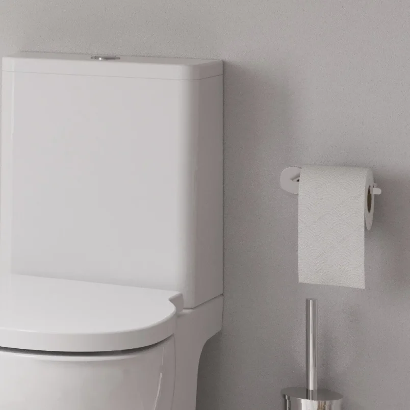 Britton Hoxton 2.0 Single Toilet Roll Holder Chrome detail view - Image 3