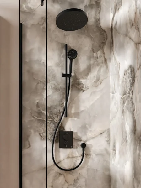 Crosswater Push Shower Set 5 Matt Black
