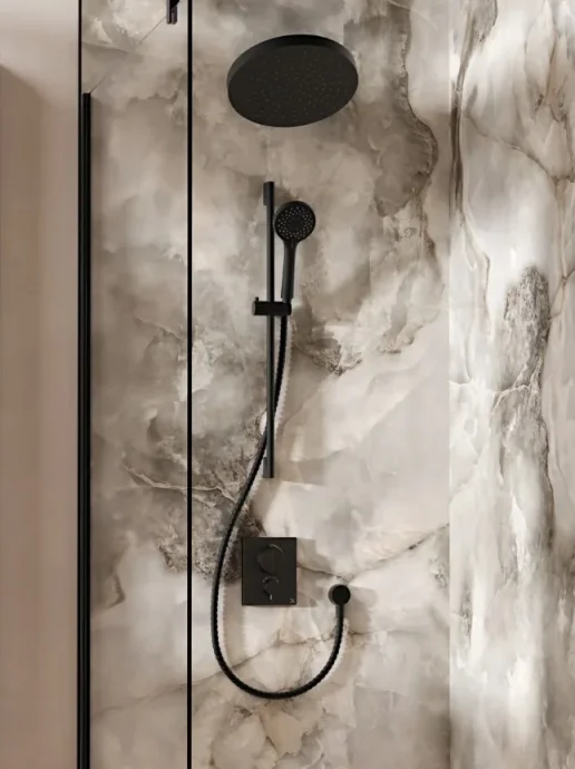 Crosswater Push Shower Set 5 Matt Black product image - Image 1