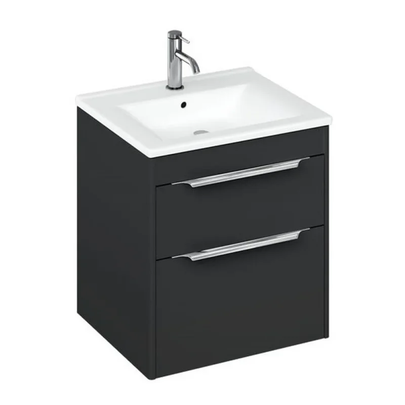 Britton Shoreditch Double Drawer Unit 550mm Matt Grey detail view - Image 2