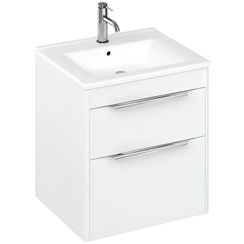 Britton Shoreditch Double Drawer Unit 550mm Matt White detail view - Image 2