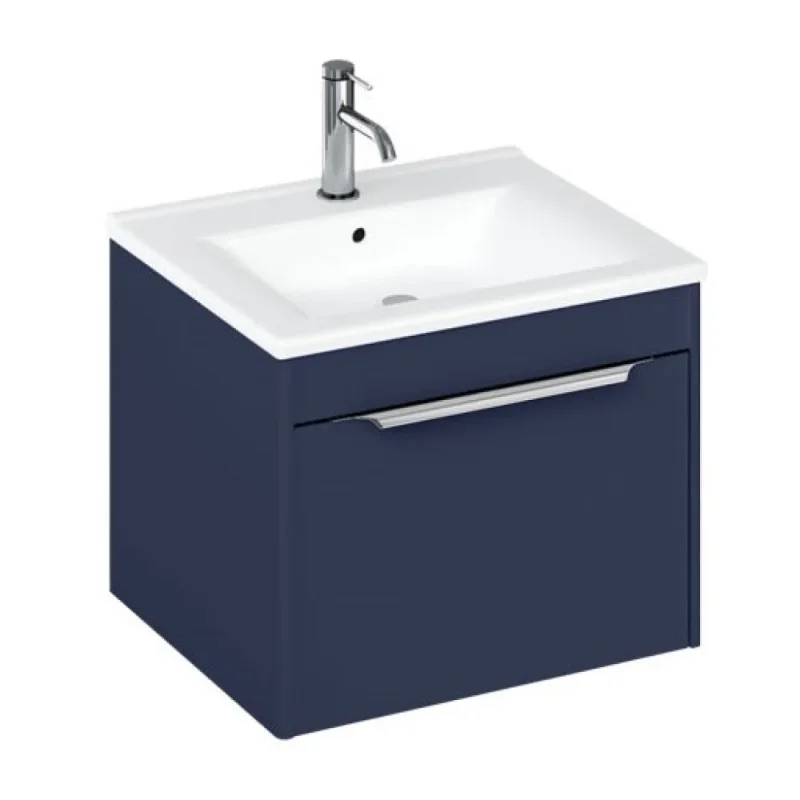 Britton Shoreditch Single Drawer Unit 550mm Matt Blue detail view - Image 2