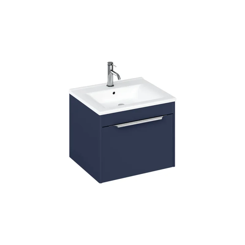 Britton Shoreditch Single Drawer Unit 550mm Matt Blue product image - Image 3
