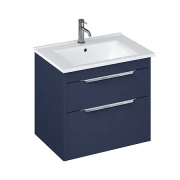 Britton Shoreditch Double Drawer Unit 650mm Matt Blue detail view - Image 2