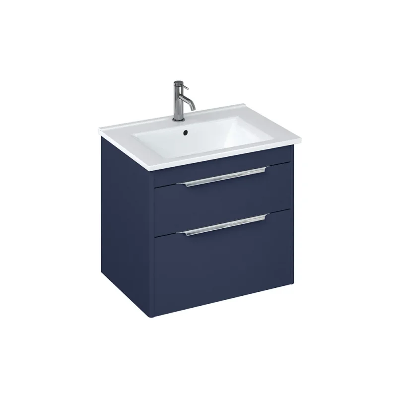 Britton Shoreditch Double Drawer Unit 650mm Matt Blue product image - Image 3
