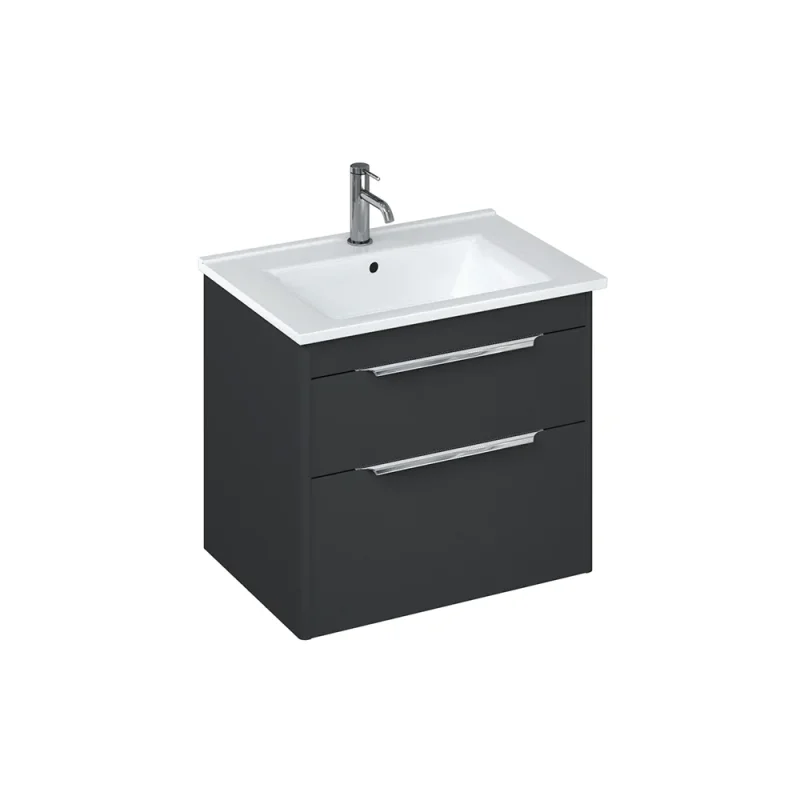 Britton Shoreditch Double Drawer Unit 650mm Matt Grey product image - Image 4