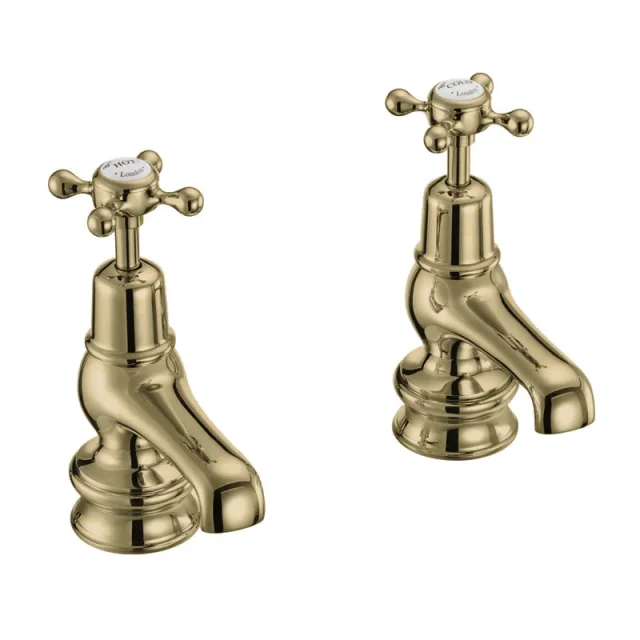 Burlington Quarter Turn Basin Pillar Taps 3 Gold product image - Image 4