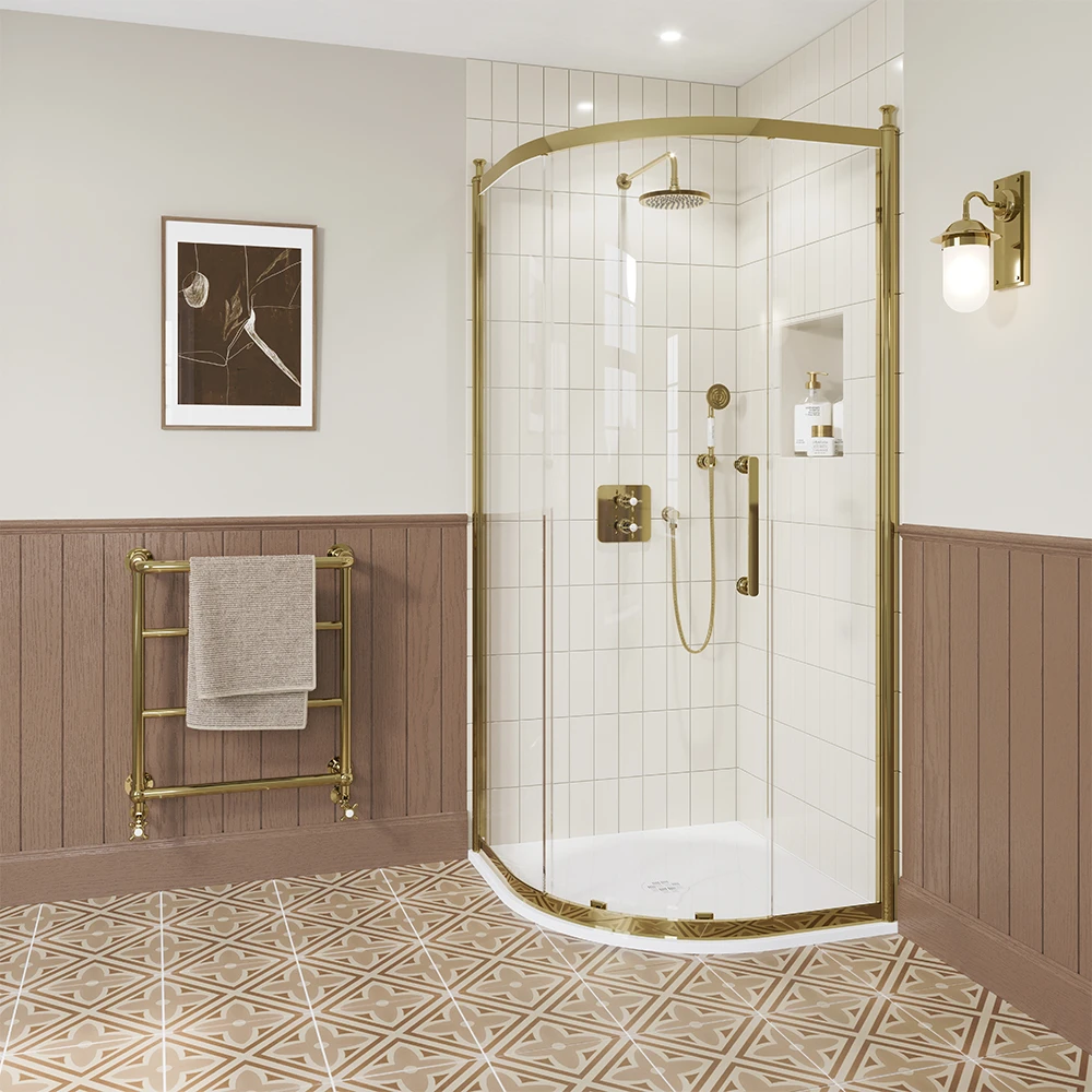 Burlington Classique Single Quadrant Door A 900 X 900 Moving Door Gold