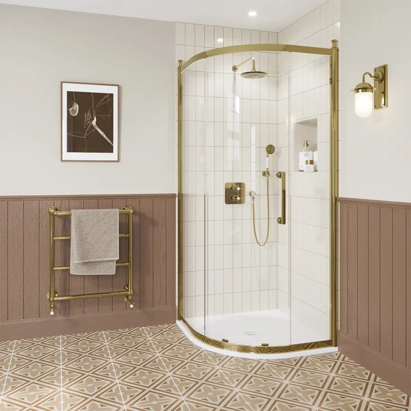 Burlington Classique Single Quadrant Door A 900 X 900 Moving Door Gold product image - Image 1