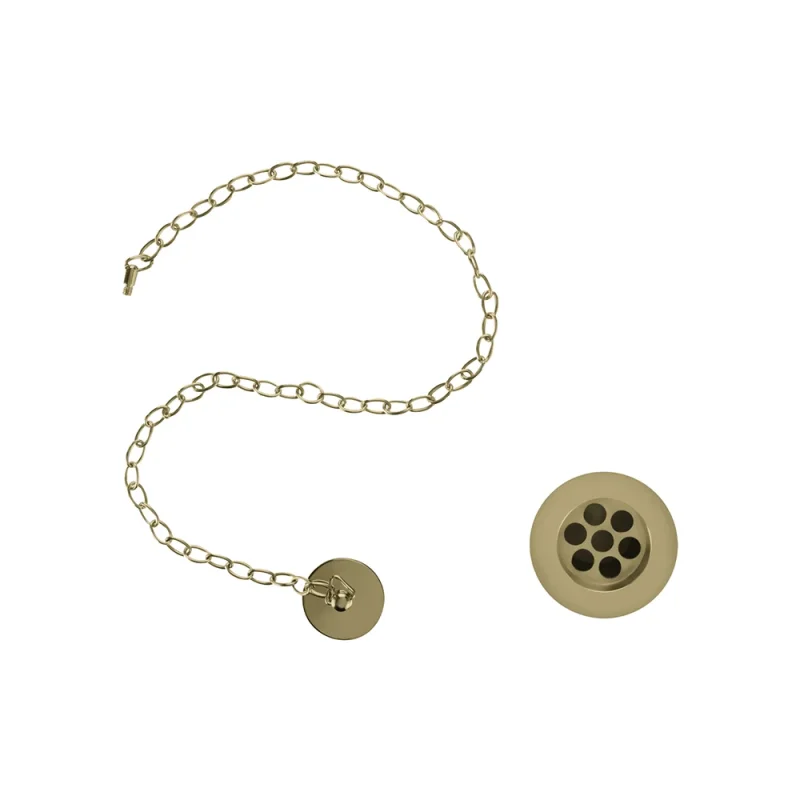 Burlington Basin Waste Plug & Chain Slotted Gold product image - Image 3