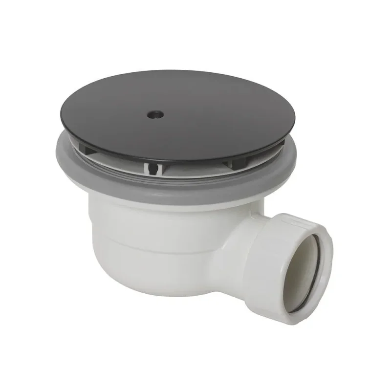 Britton High Flow Shower Waste Matt Black detail view - Image 2