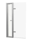 Burlington Classique Hinged Bath Screen With Access Door 850 And Guild 1909 Handle Chrome detail view - Image 2