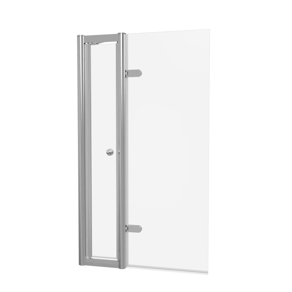 Burlington Classique Hinged Bath Screen With Access Door 850 And Victorian 1850 Handle Chrome product image - Image 3