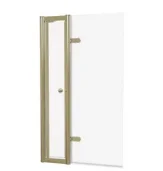 Burlington Classique Curved Hinge Bath Screen With Frosting 850 Lh Gold detail view - Image 3