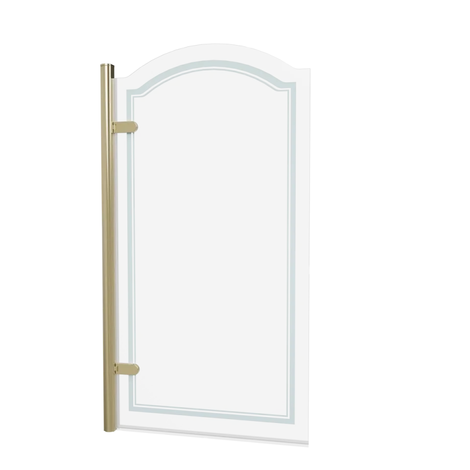 Burlington Classique Curved Hinge Bath Screen With Frosting 850 Lh Gold product image - Image 4