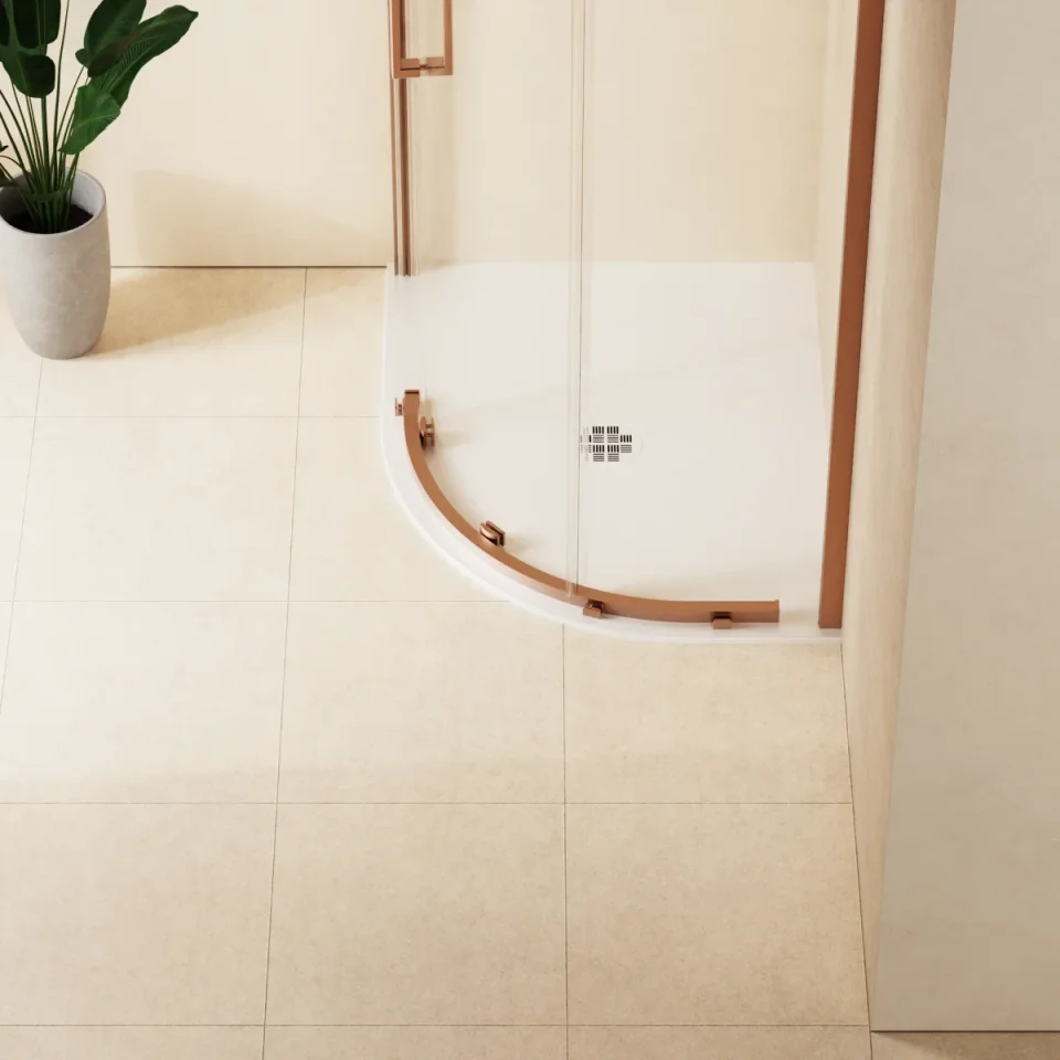 Crosswater Creo Offset Quadrant Shower Tray 800x1200 Rh 25mm White detail view - Image 2