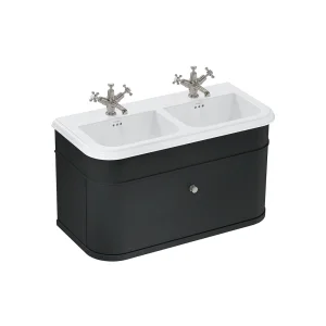 Burlington Chalfont Ceramic Double Basin 1000mm 3 Tap Hole