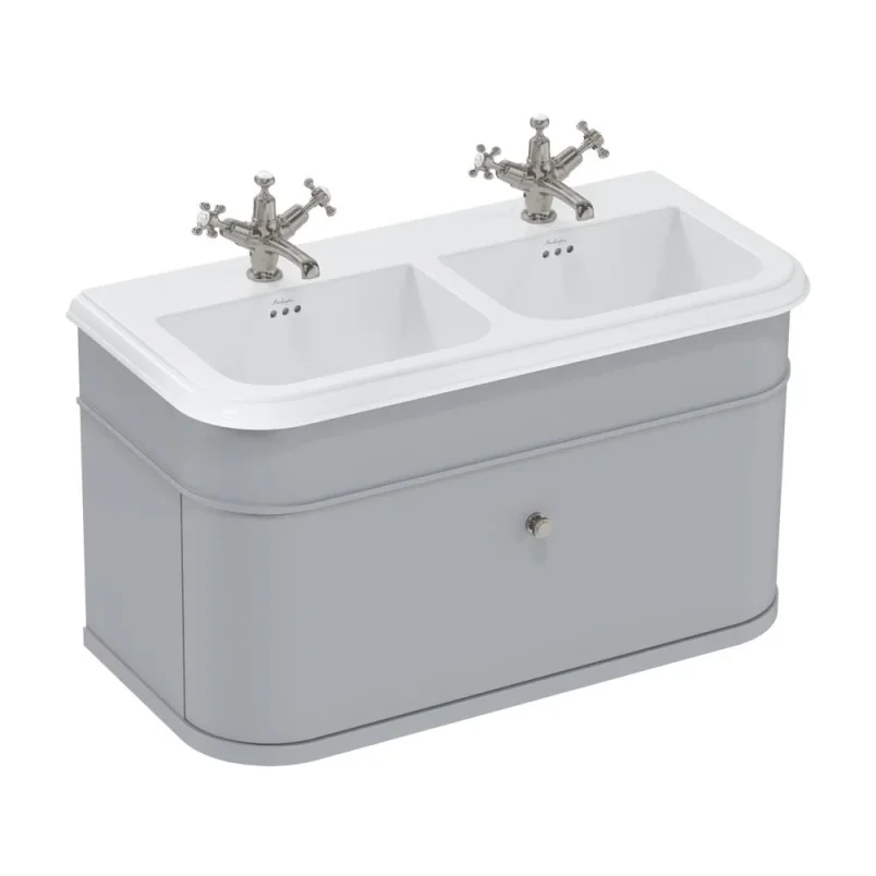 Burlington Chalfont Ceramic Double Basin 1000mm 1 Tap Hole product image - Image 3