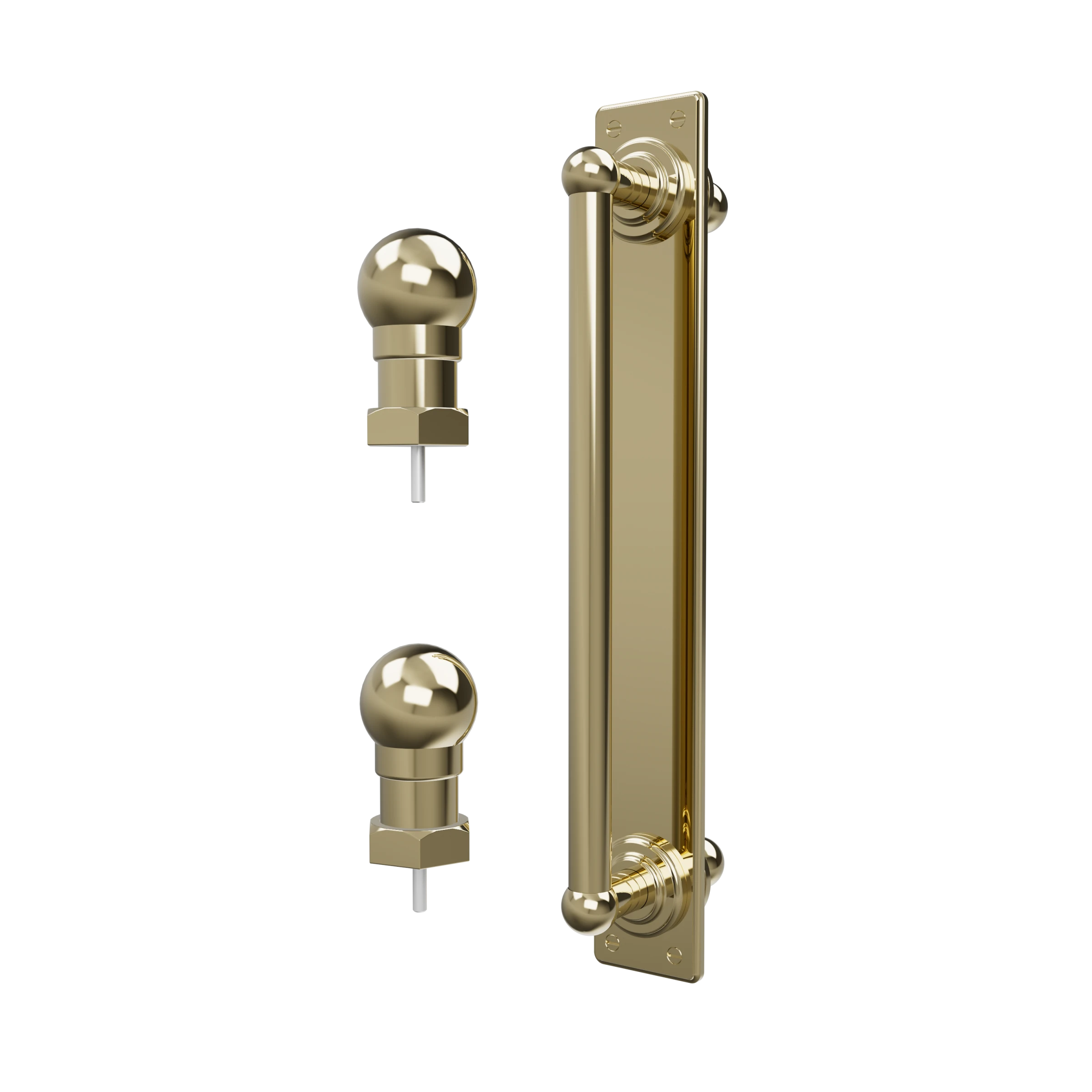 Burlington Classique 1850 Handle With Back Plate & Finials (pair) Gold