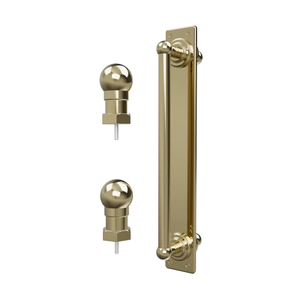 Burlington Classique 1850 Handle With Back Plate & Finials (pair) Gold
