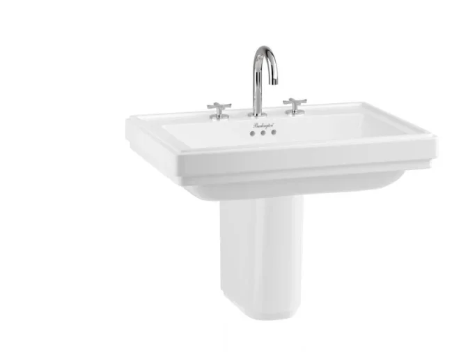 Riviera 580mm Square Basin with Riviera Semi Pedestal product image - Image 2