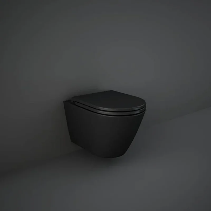 Faeber Zero Wall Hung Rimless Toilet Pan - Matt Black product image - Image 1