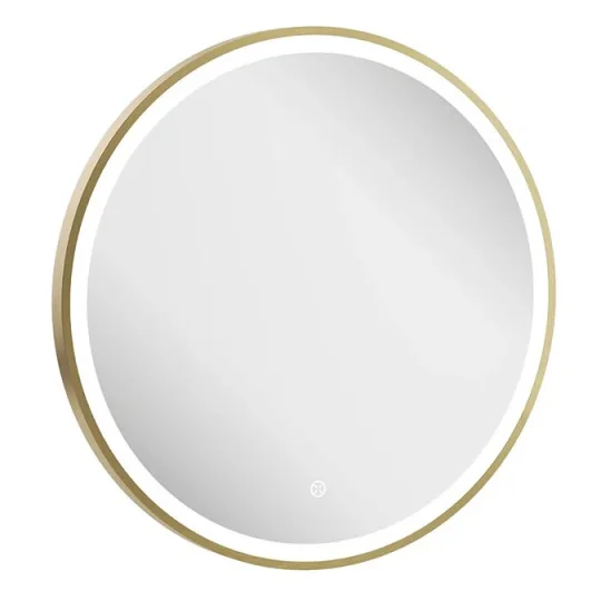 Crosswater Infinity Illuminated Mirror 600 Brushed Brass detail view - Image 2