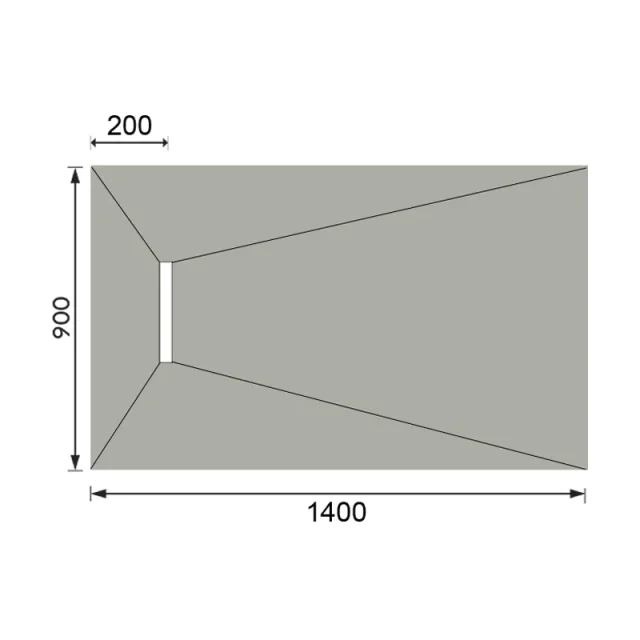 Abacus Elements Linear 300 Level Access Tray 14x9 End technical drawing - Image 2