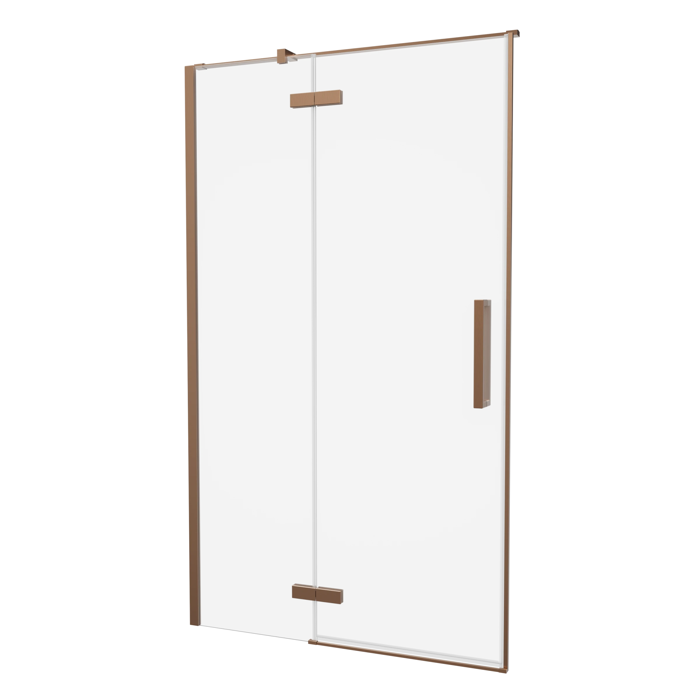 Crosswater Asura Hinged Door with Inline Fixed Panel 1200 Brushed Bronze