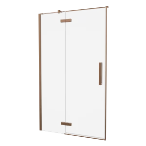 Crosswater Asura Hinged Door with Inline Fixed Panel 1200 Brushed Bronze