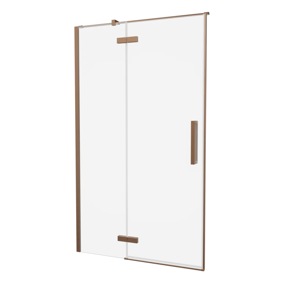 Crosswater Asura Hinged Door with Inline Fixed Panel 1200 Brushed Bronze product image - Image 1