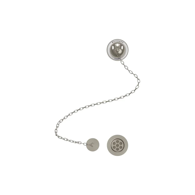 Burlington Bath Overflow, Plug & Chain Brushed Nickel product image - Image 3