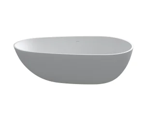 StoneKAST Ovale Mini Freestanding Bath 1530 x 770mm Matt White (Waste Included)