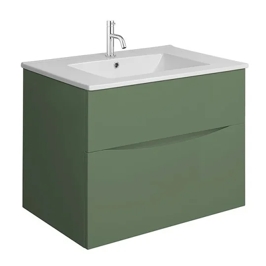 Crosswater Glide II 2 Drawer Basin Unit 500 Sage Green detail view - Image 2
