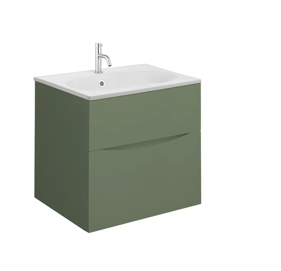 Crosswater Glide II 2 Drawer Basin Unit 500 Sage Green product image - Image 3