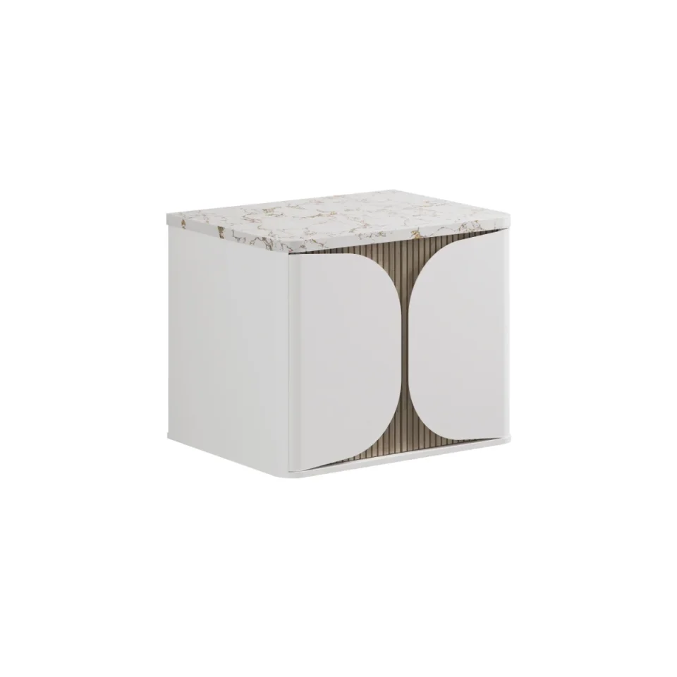 Crosswater Tamobour 600mm One Drawer Wall Hung Vanity White Matt product image - Image 4