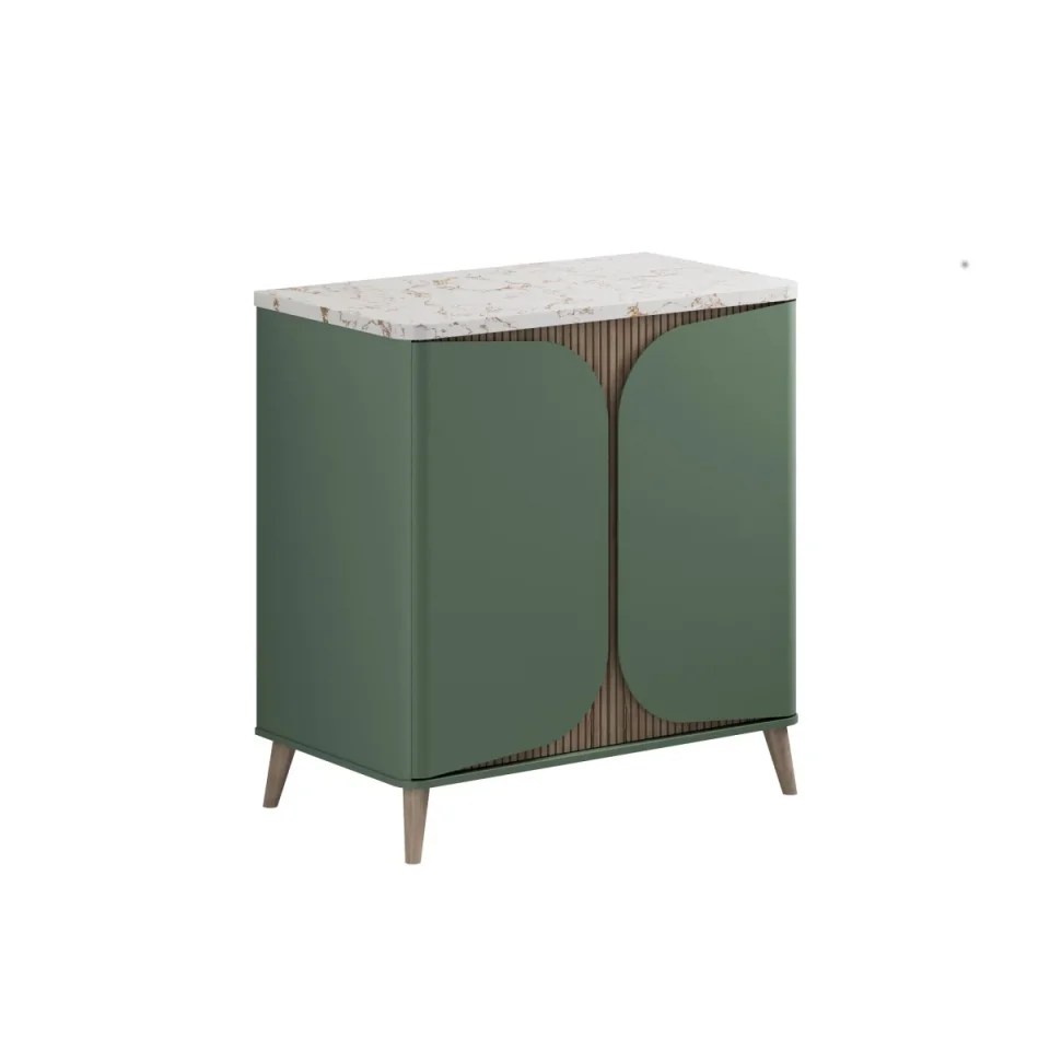 Crosswater Tamobour 800mm Floorstanding Vanity With Doors Sage Green detail view - Image 2