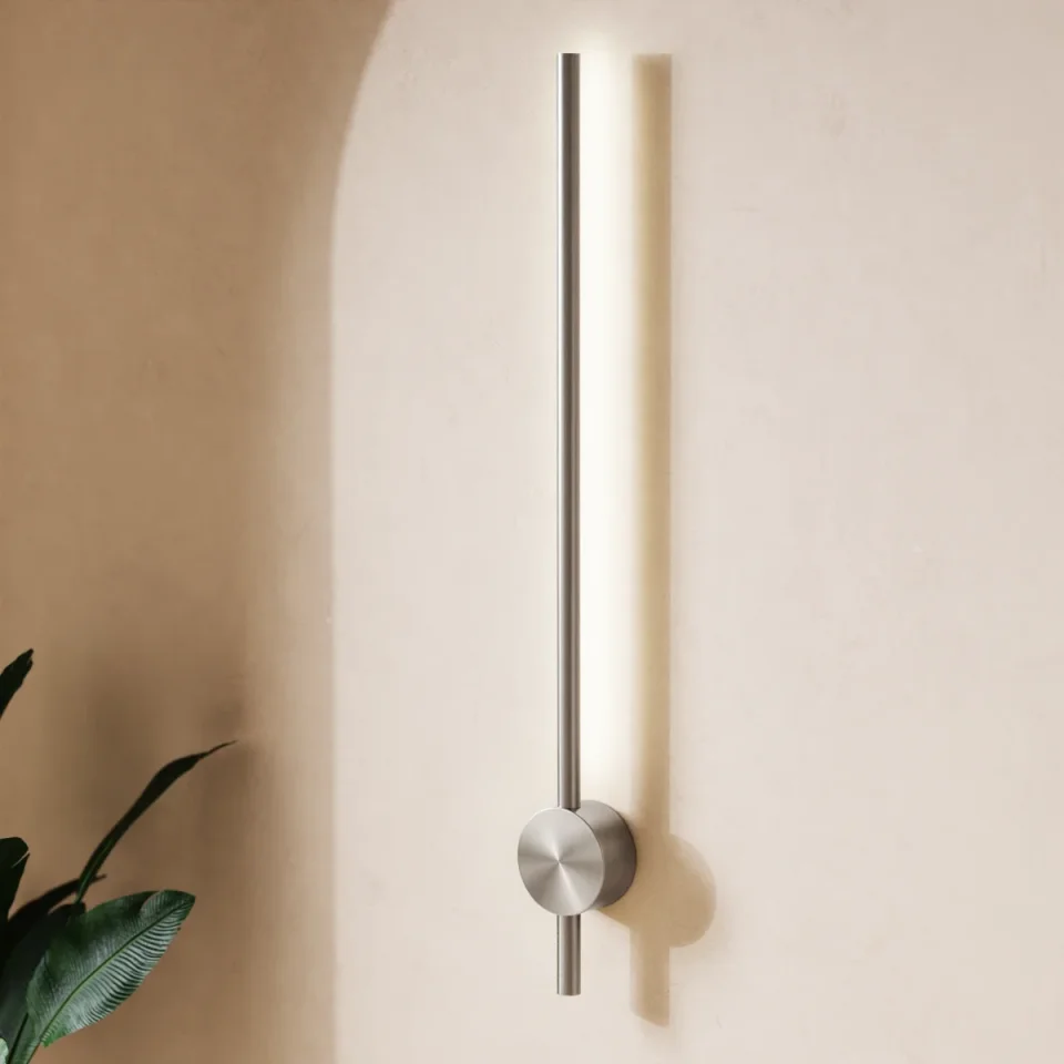 Crosswater Tranquil Pillar Light Brushed Nickel detail view - Image 4