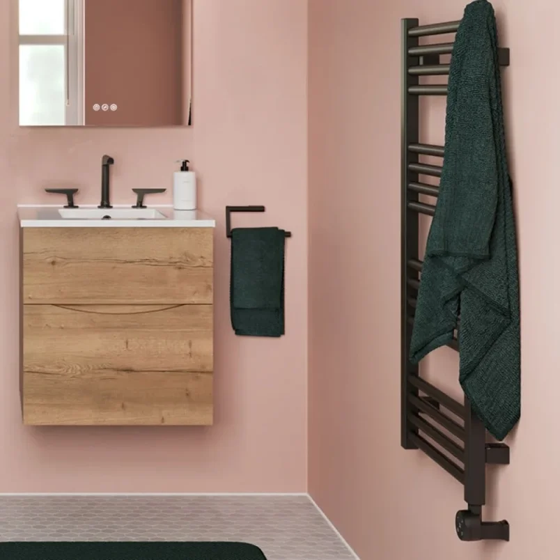 Crosswater MPRO Towel Warmer 430x900 All Electric Right Hand Matt Black detail view - Image 3