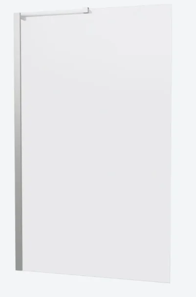 Crosswater Clear 6 Fixed Bath Screen 900 Brushed Nickel detail view - Image 2